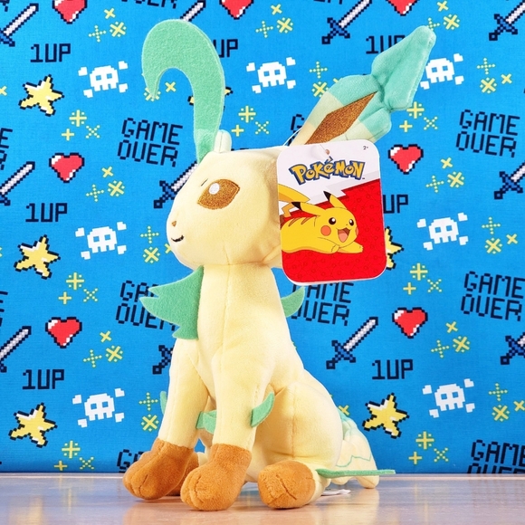 Jazwares Pokemon Leafeon Phyllali Folipurba 9" Video Game Exclusive HTF Plush - Picture 6 of 8